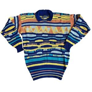 Vintage 90s Louie Bernard Coogi Style Collar Sweater Mens Medium